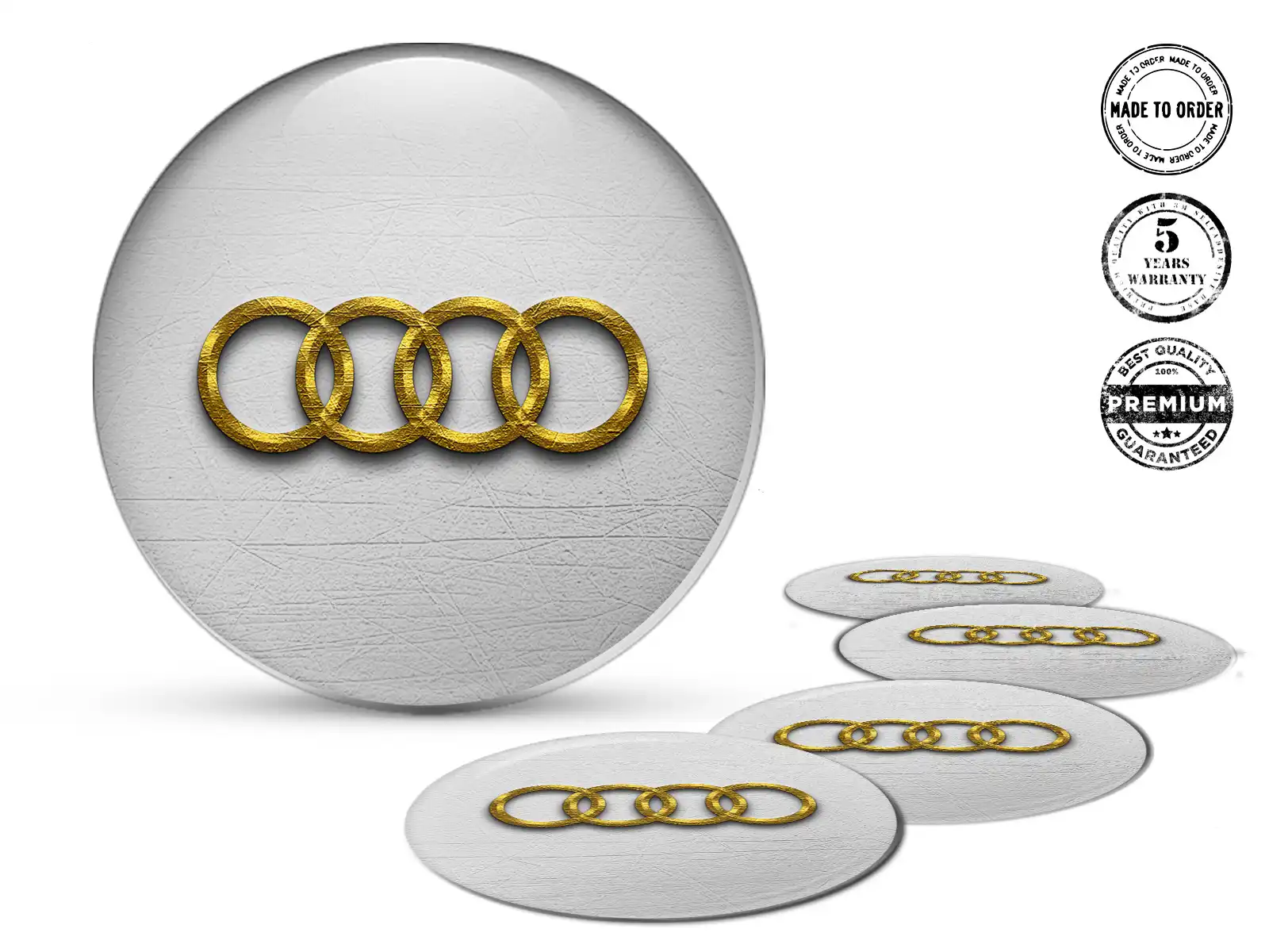Audi Decalcomania Ruote Logo Cupola Silicone Gara